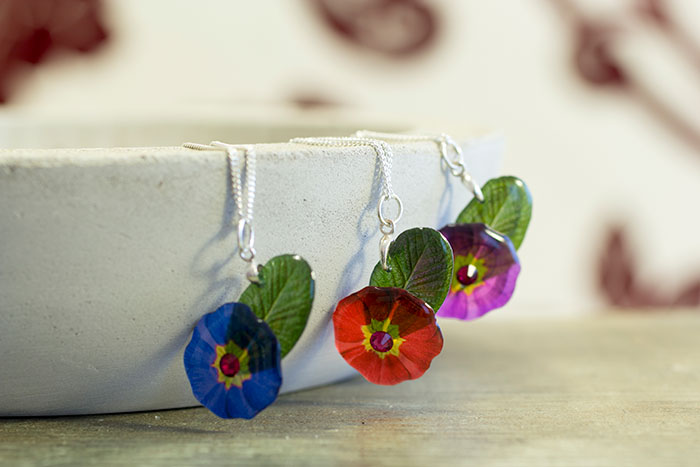 Garden Flower and Monarch. Garden flowers - Three necklace.