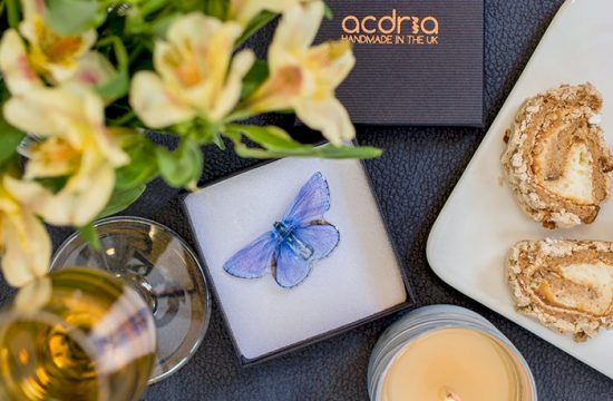 Common Blue Butterfly Jewellery. Brooch