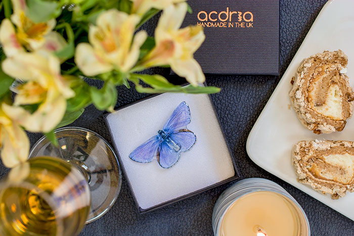 Common Blue Butterfly Jewellery. Brooch