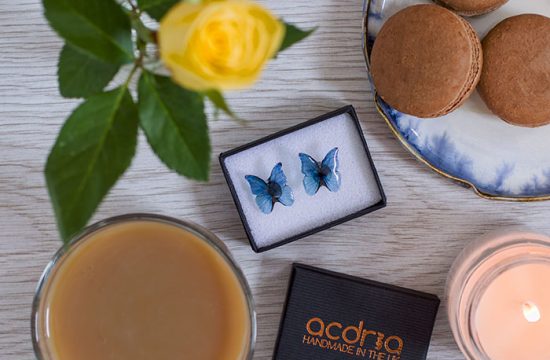 Blue Morpho Butterfly Studs