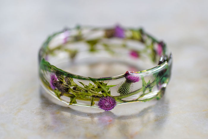 Thistle bangle Made in UK. Unique Scottish thistle design Jewellery Bracelets Bangles entirely made and shaped by hand 
