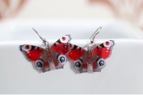 Peacock butterfly earrings